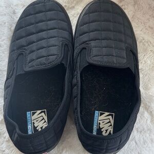 Vans Quilted Black Slip-On Loafers